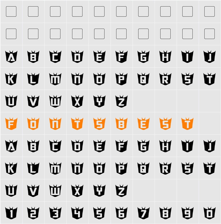 RubCaps Decepticon Character Map