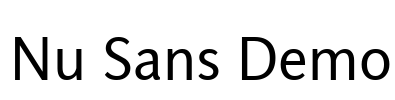 Nu Sans Demo