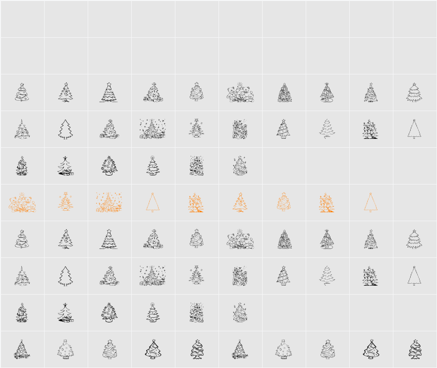 xmas tree Character Map