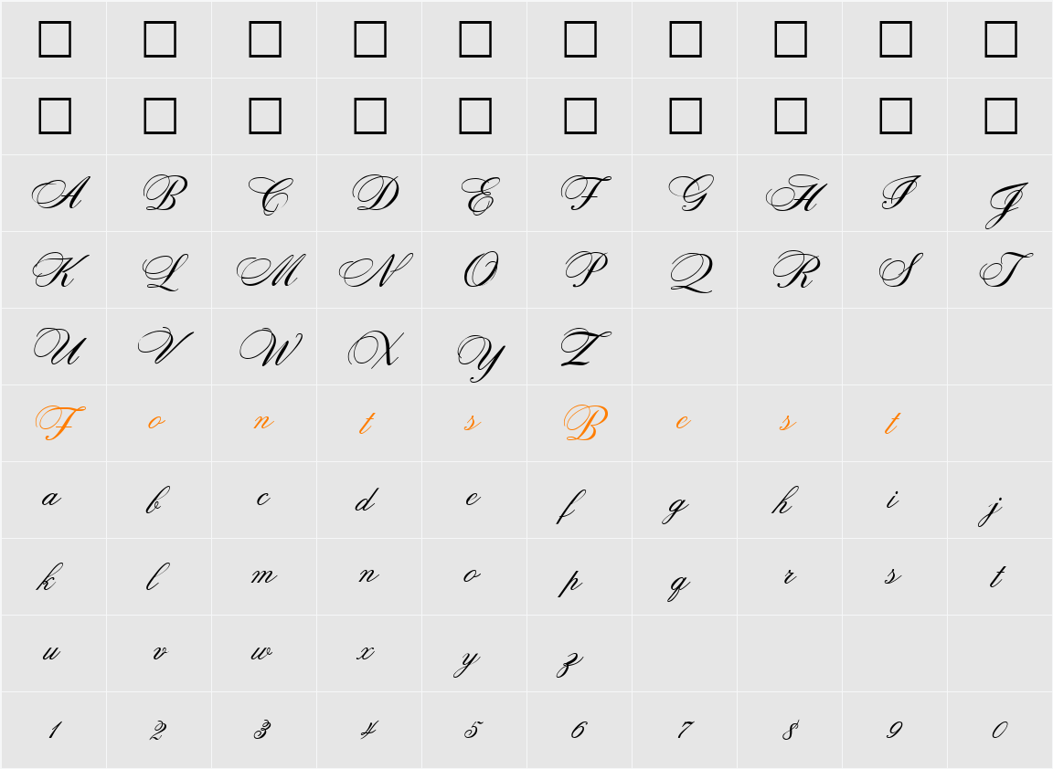 OPCitS-ScripT Character Map
