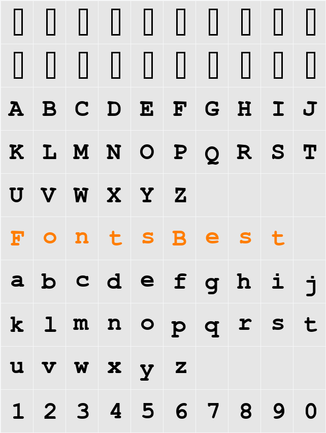 New Uyghur Font 11 Character Map