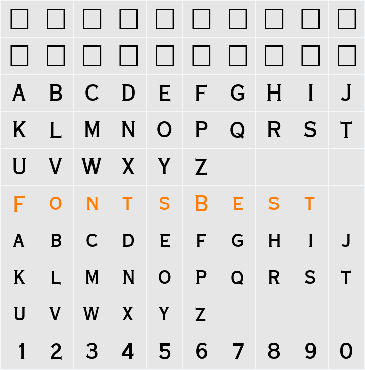FontFever26 ttcon Character Map