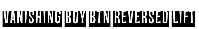 Vanishing Boy BTN Reversed Lift Font Image
