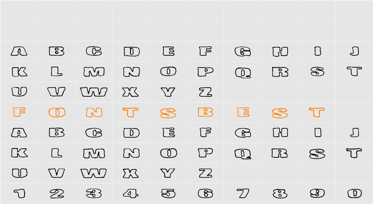 Tempo Minimo Bass Character Map