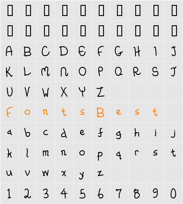 Whimsico Character Map