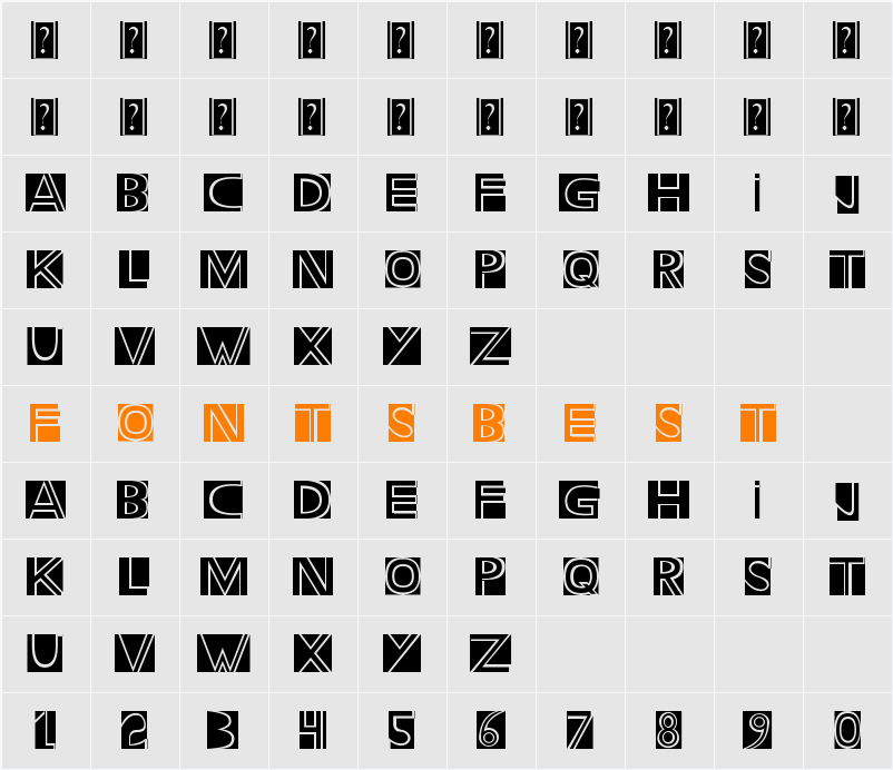 Holitter Block Character Map
