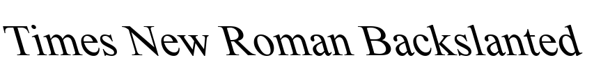 Times New Roman Backslanted