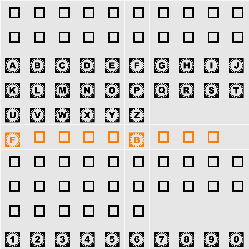 4YEO OUT Character Map