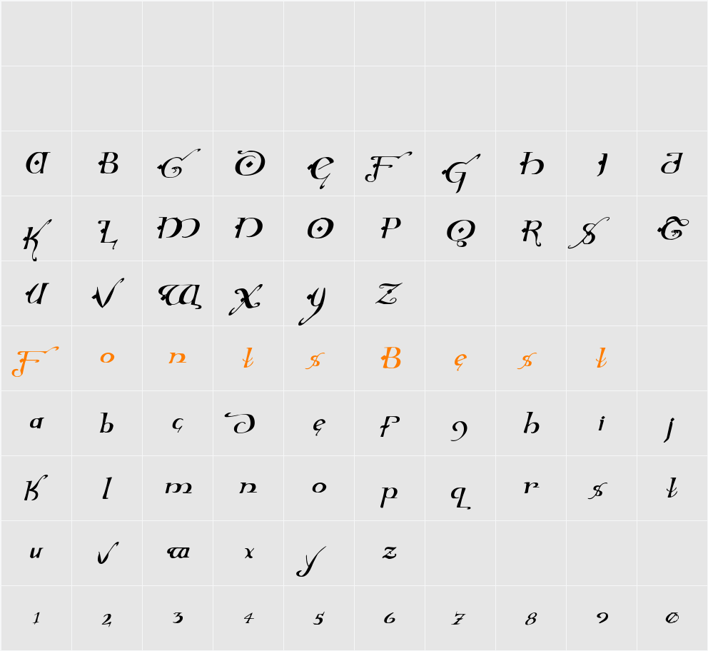 Holly Jingle Solid Italic Character Map