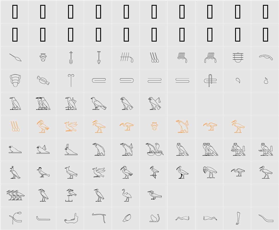 GlyphBasic Character Map