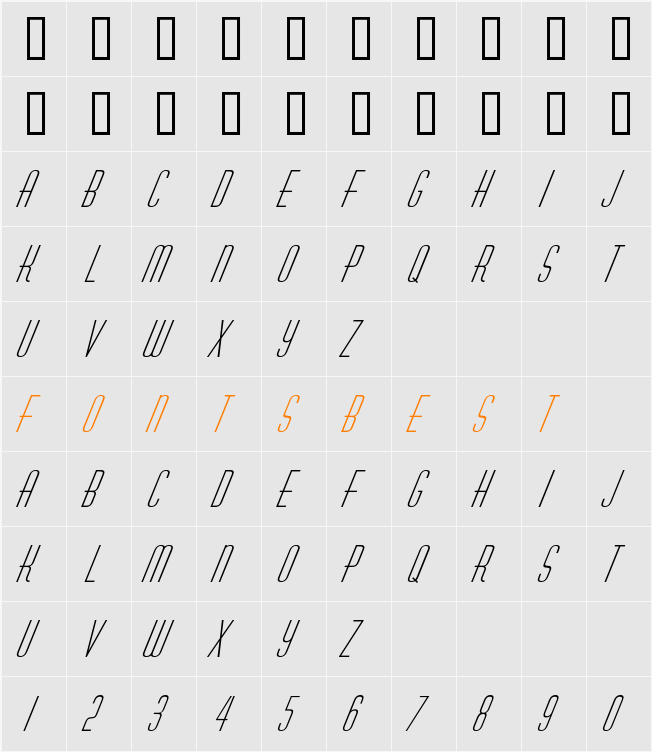 a_Huxley Character Map