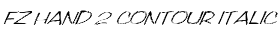 FZ HAND 2 CONTOUR ITALIC Font Image