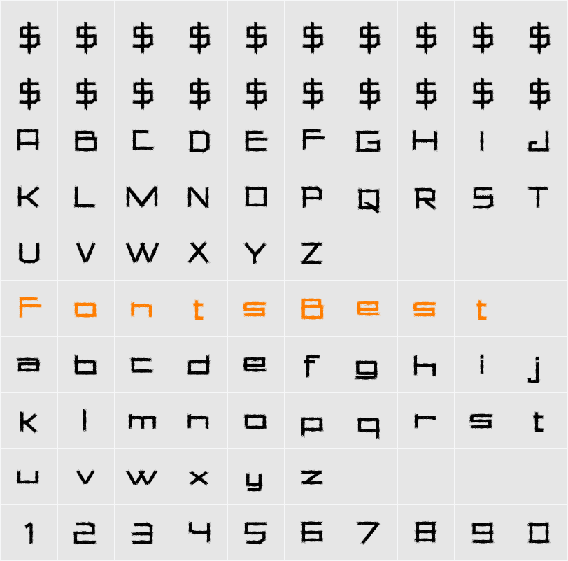 Square Chalk Character Map