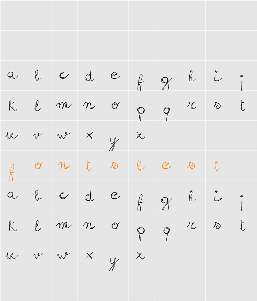 sign-handwriting_demo-version Character Map