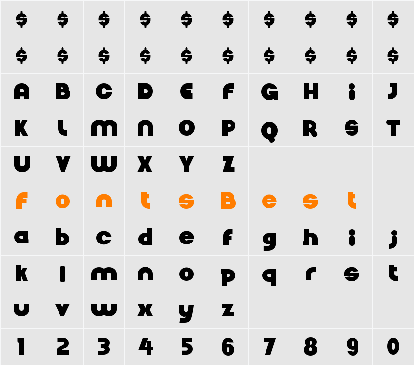 Nickel Bumpy Character Map
