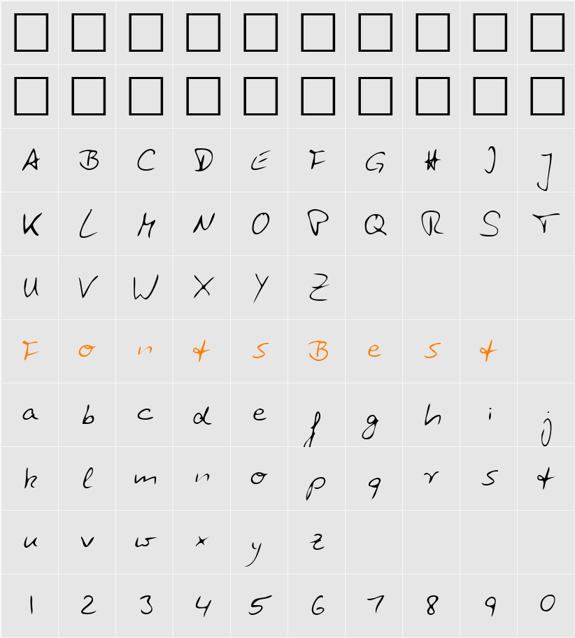 LEHN118 Character Map
