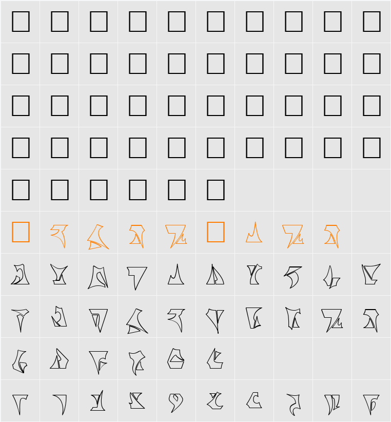Klinzhai hollow Character Map