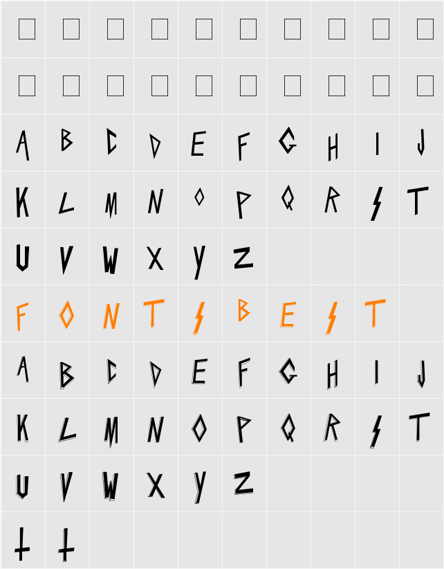 Slaytanic Character Map