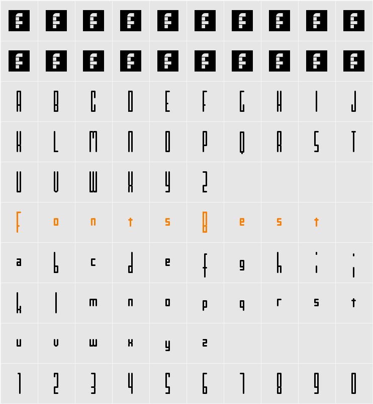 Kinkinch Character Map