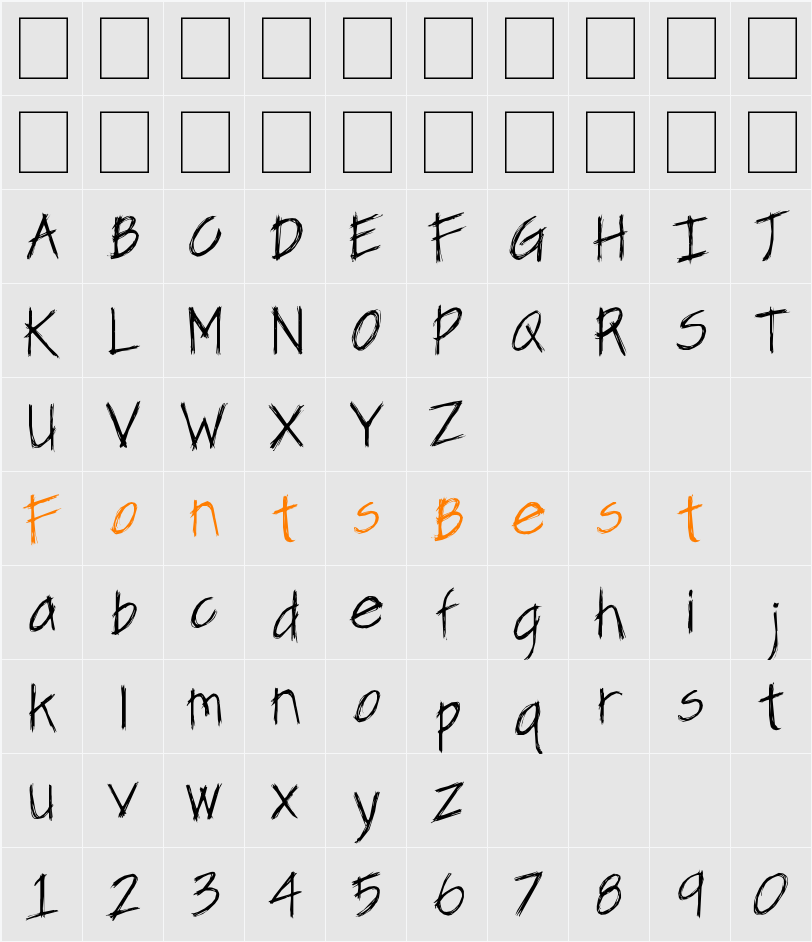 SBC Scribble Character Map