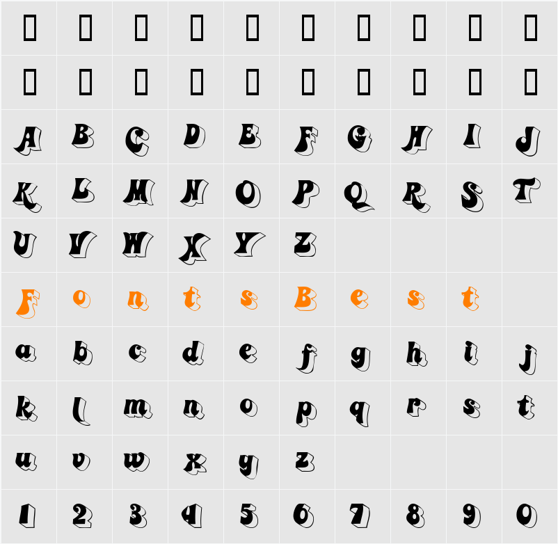 GummyDisplay Character Map