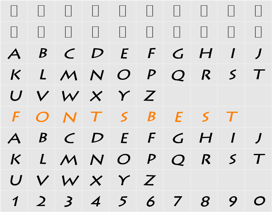 Liste-Extended Character Map
