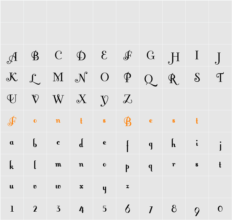 Fontleroy Brown NF Character Map
