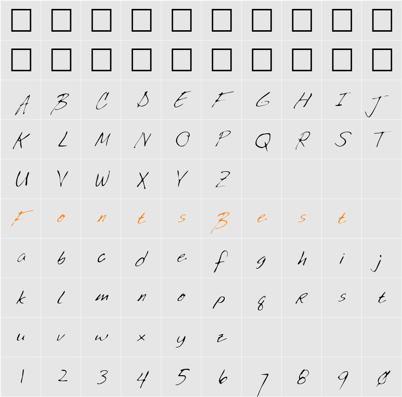 LEHN035 Character Map