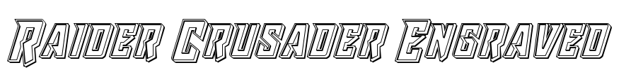 Raider Crusader Engraved Font Image