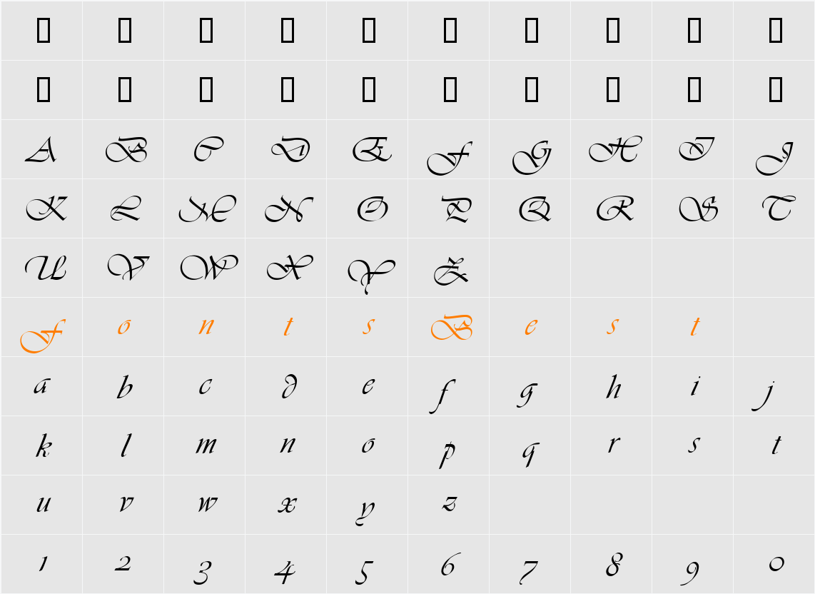 Vivaldi ICG Character Map