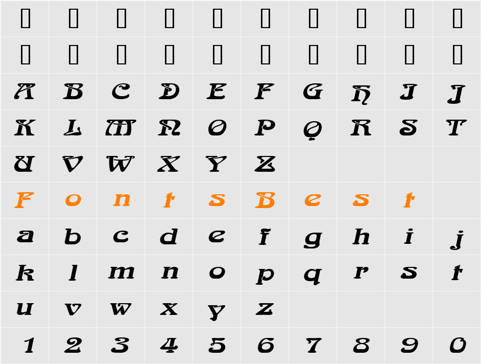 LaliqueExtended Character Map