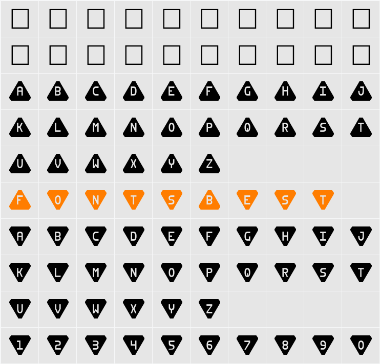 Pyrabet Character Map