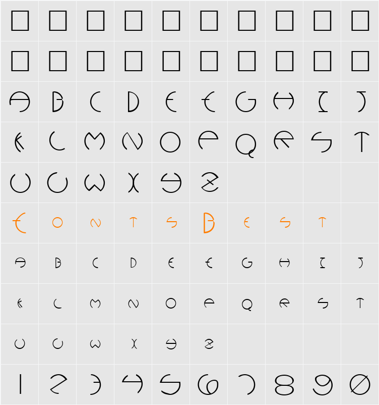 ROBINET Character Map