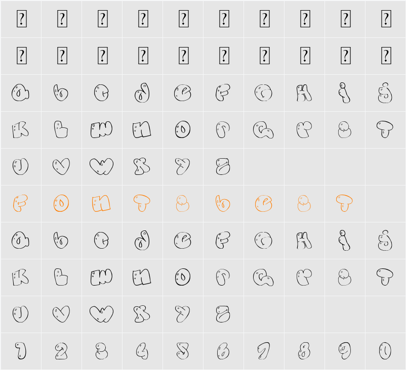 Some bubbles Character Map