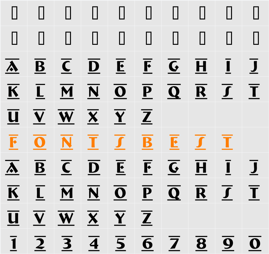a_BremenDcFr Character Map