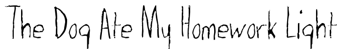 The Dog Ate My Homework Light Font Image
