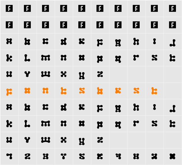 Plastelina Character Map