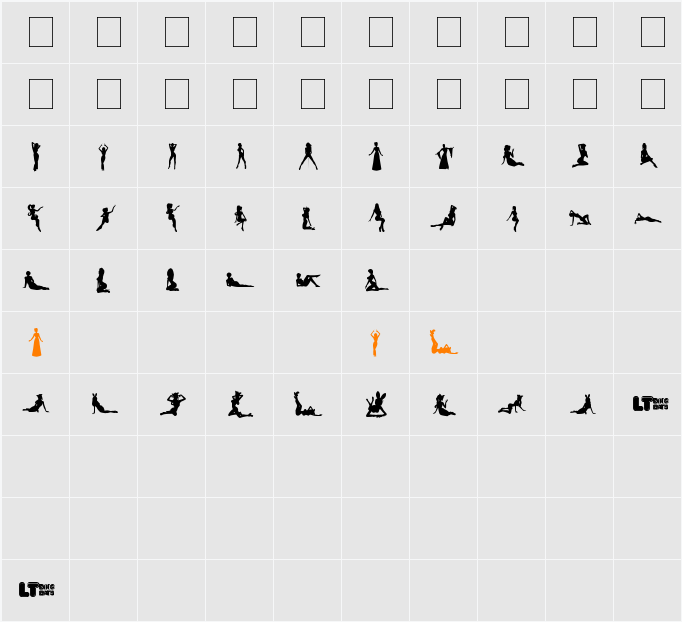 Silhouettes from Poser LT Character Map
