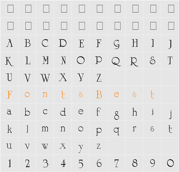 Piquet SSi Character Map