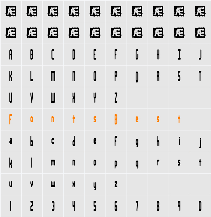 Lakeshore (BRK) Character Map