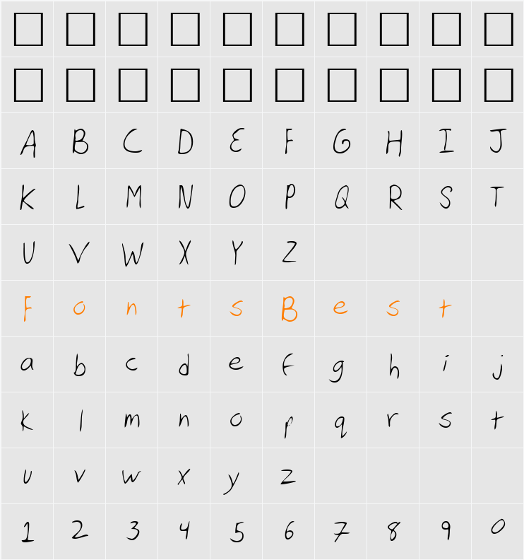 LEHN126 Character Map