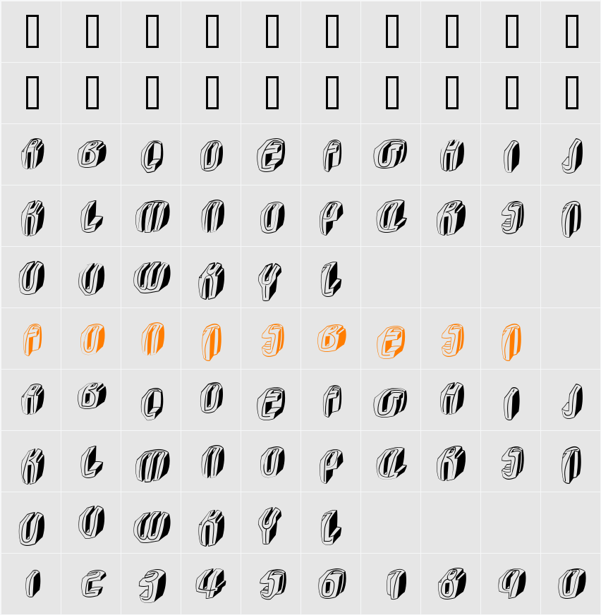 TypoCubesTheGolem Character Map