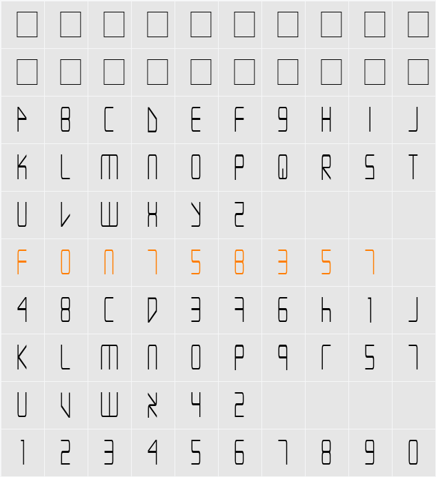 Escape Artist Condensed Character Map