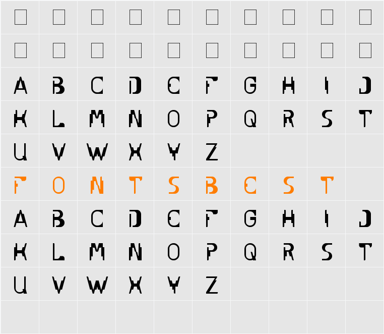 UNDER STAND Character Map
