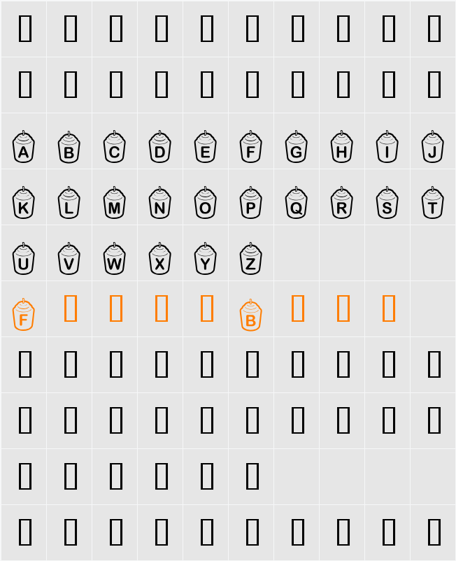 KR Votive Character Map
