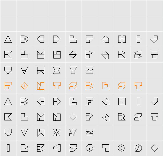 Disco Dork Outline Character Map