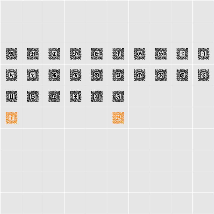 Schmuck-Initialen 2 Character Map