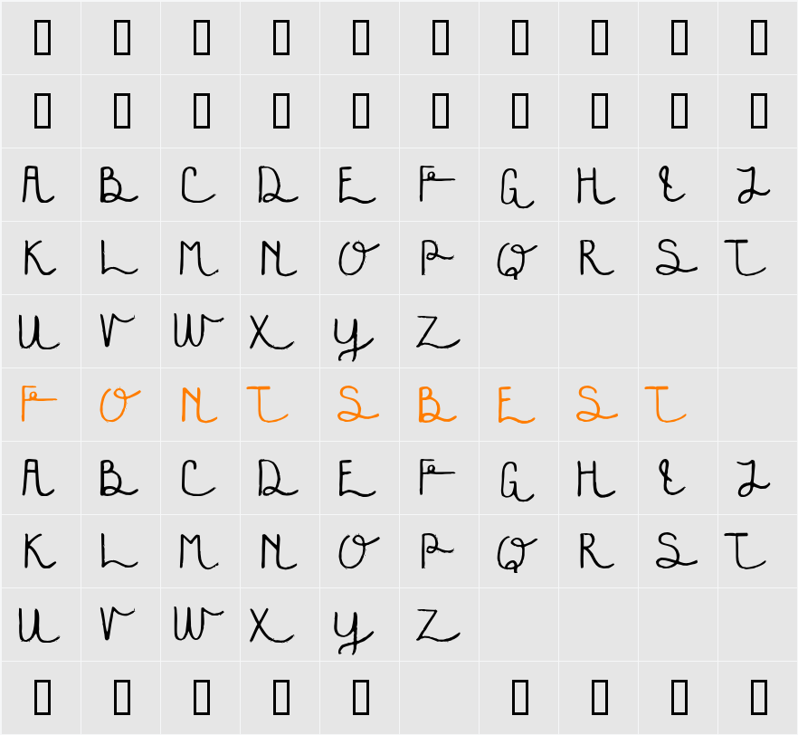 festivala Character Map