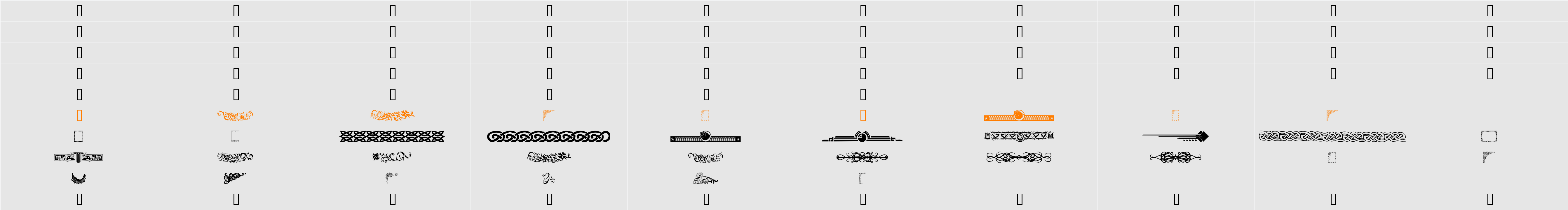 Designer Mix II Character Map