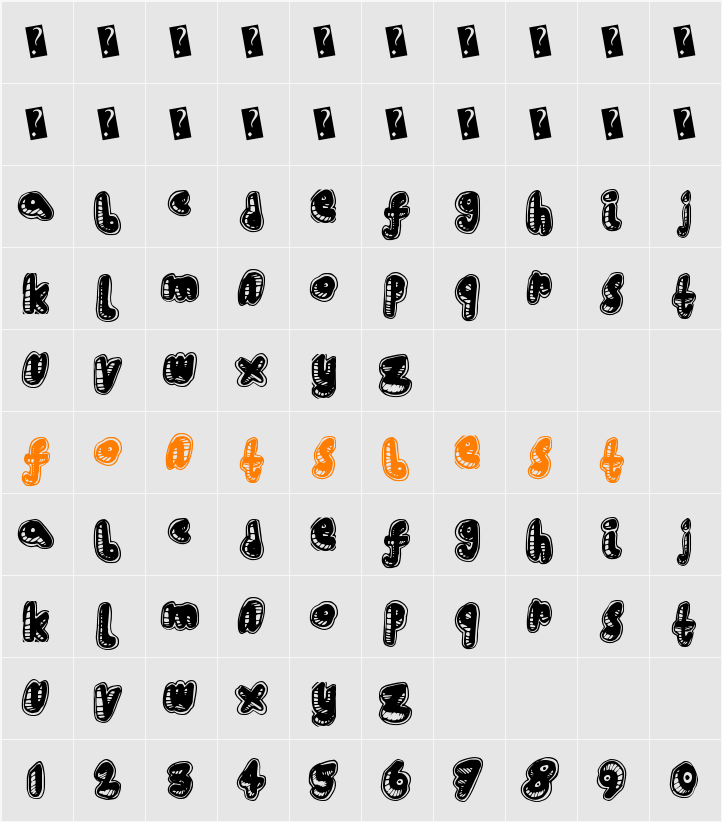HouseRave Character Map